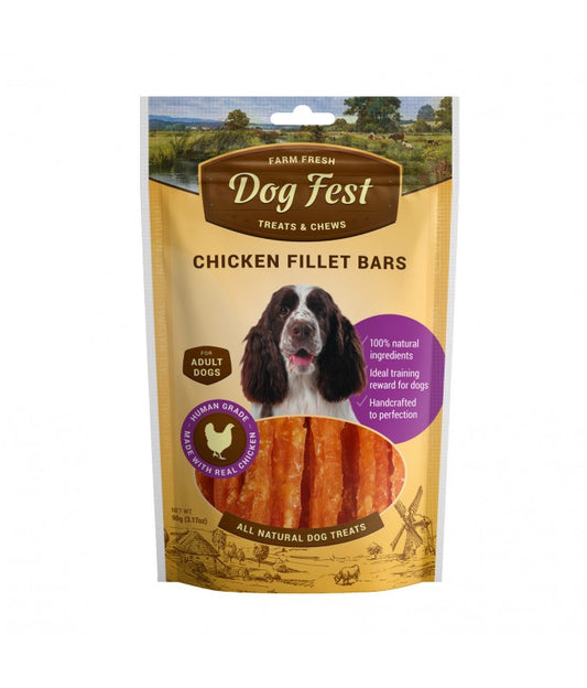 Dog Fest Chicken Fillet Bars For Adult Dogs - 90g (3.17oz)