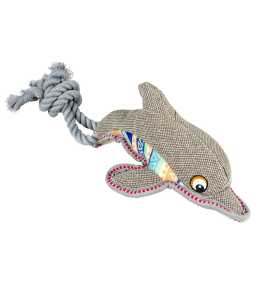 Duvo+ Canvas Dolphin With Rope 46x14x11cm