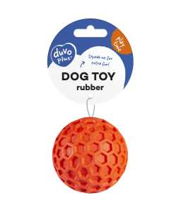 Duvo+ Rubber Hexagon Ball Squeak 8x8x8cm