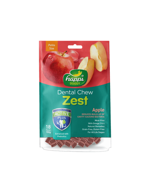 Happi Doggy Dental Chew Zest-Apple-2.5" (18 Pieces)-150g