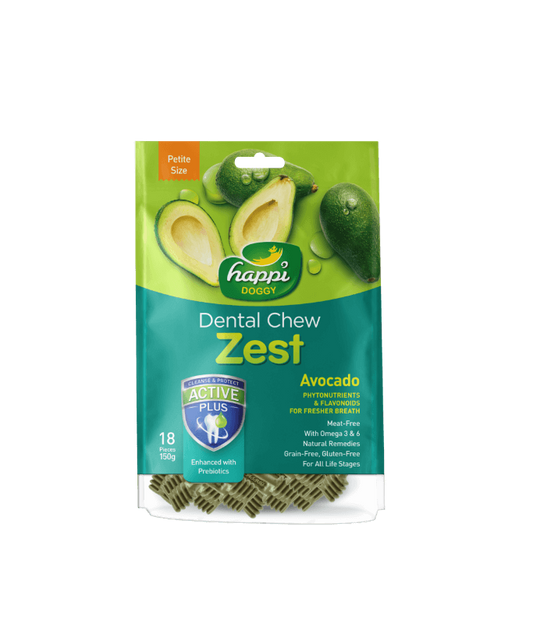 Happi Doggy Dental Chew Zest-Avocado-2.5" (18 Pieces)-150g