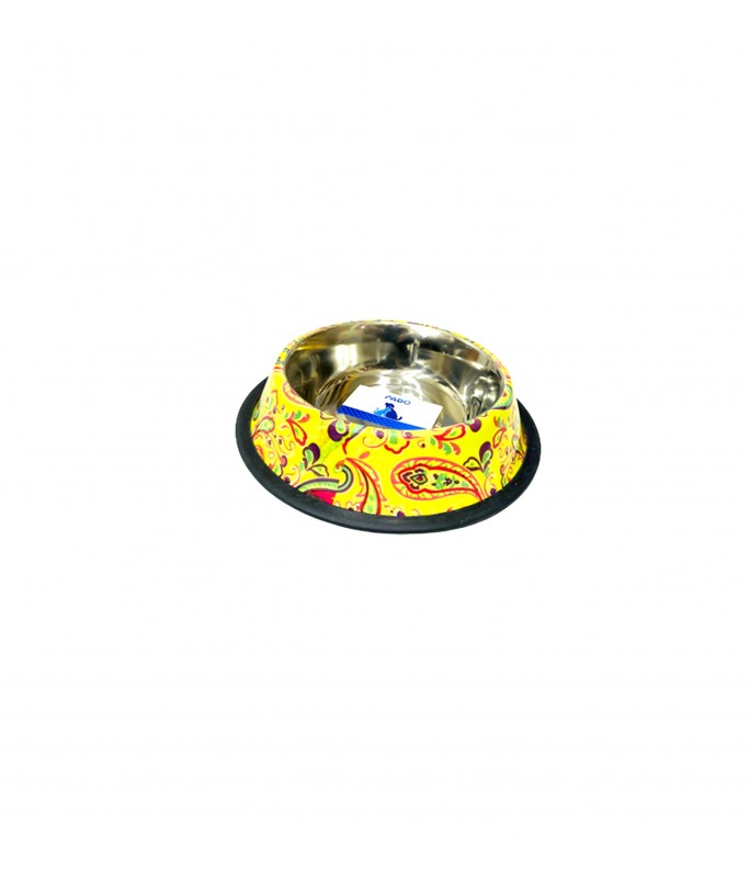 Pado Antiskid Dog Bowl With Outside Flower Design