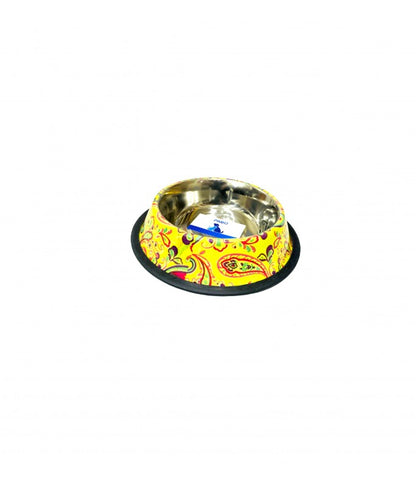 Pado Antiskid Dog Bowl With Outside Flower Design